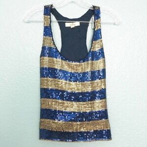 Hollister Striped Sequin Tie Back Top